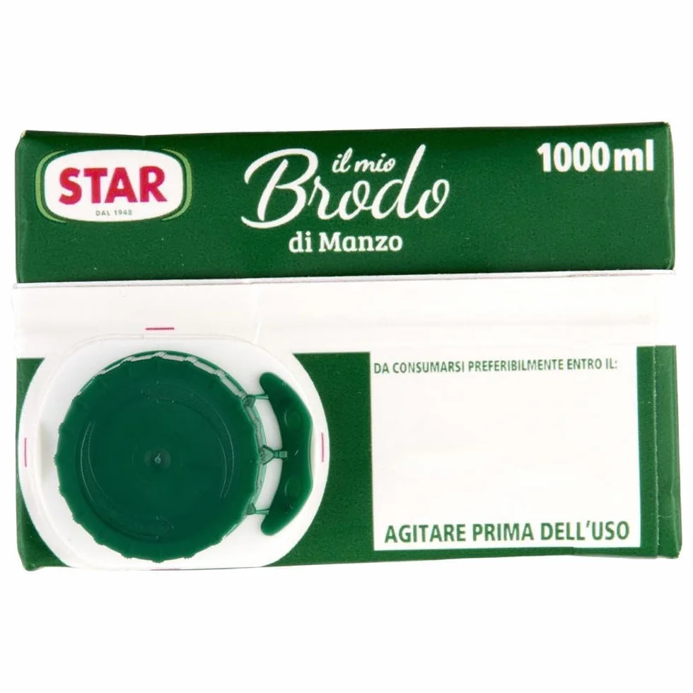 STAR Il Mio Brodo Manzo, 6 x 1 l, brodo liquido pronto, 100% naturale, senza conservanti, senza glutine + Beni Culinari portachiavi gratuito