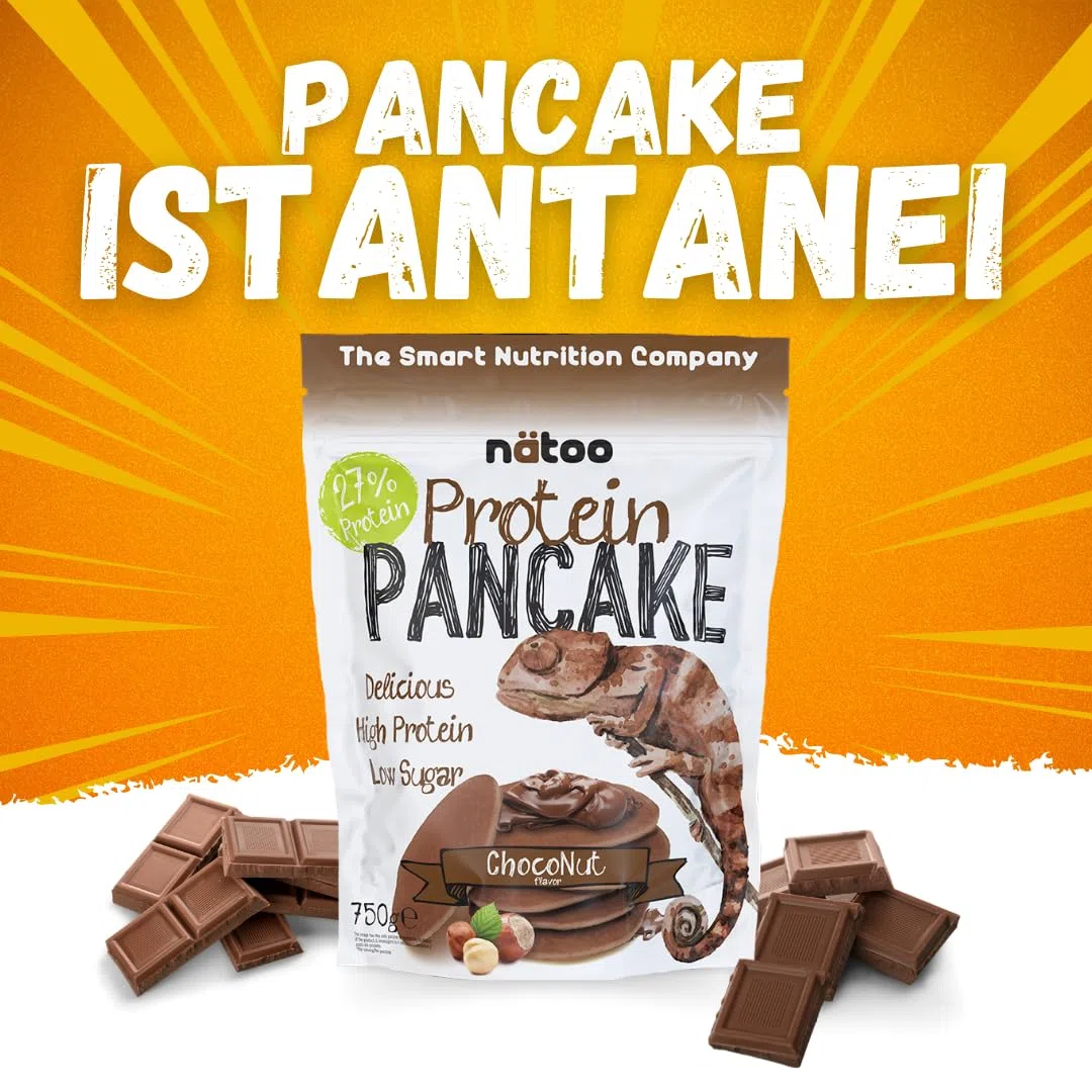 NÄTOO Pancake Proteici - Preparato per pancake con il 35% di proteine di alta qualità - Pancake pronti con farina proteica solo 1,5g di zuccheri - 750gr. (Choco & Nut)