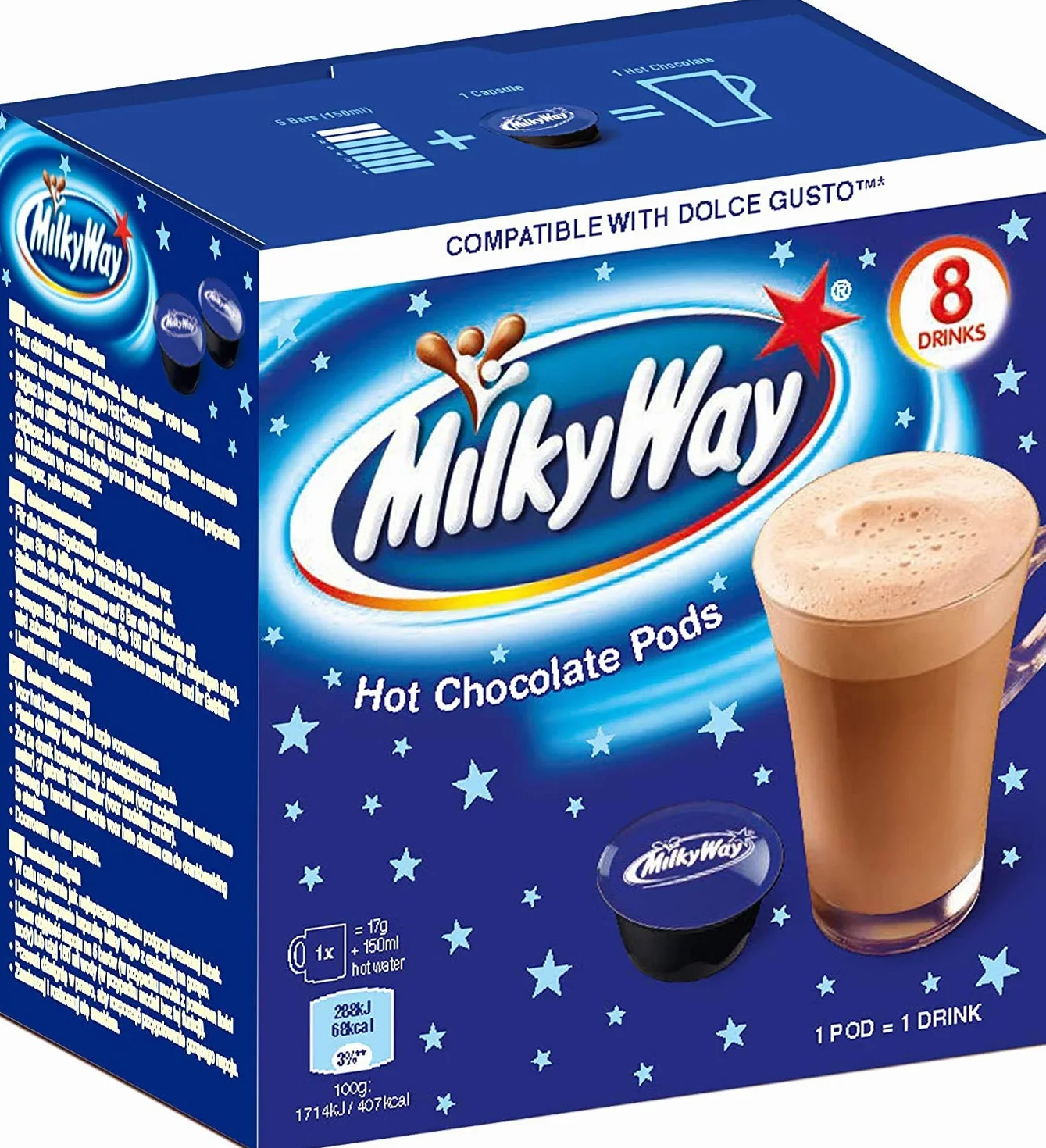 Dolce Gusto Mars, Twix, Milky Way Hot Chocolate Pods