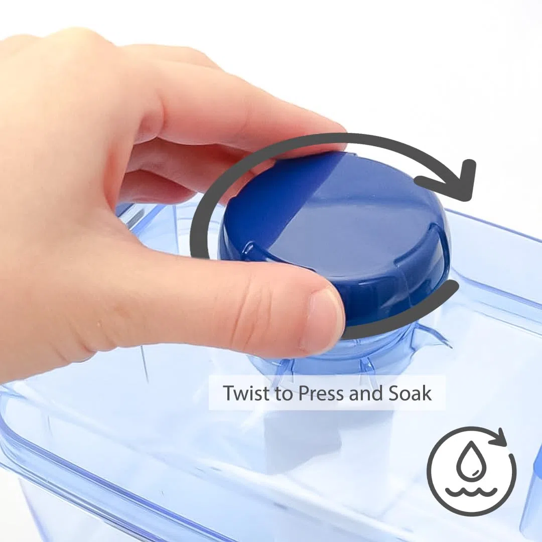 Tsukemono - Pressa per sottaceti istantanei, contenitore rotondo realizzato in Giappone, senza BPA, 0,8 l, colore: blu