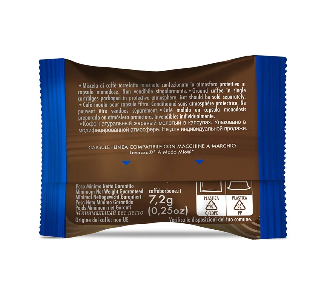 Caffè Borbone Don Carlo, Miscela Blu - 100 Capsule - Compatibili con le Macchine ad uso domestico Lavazza* A Modo Mio*