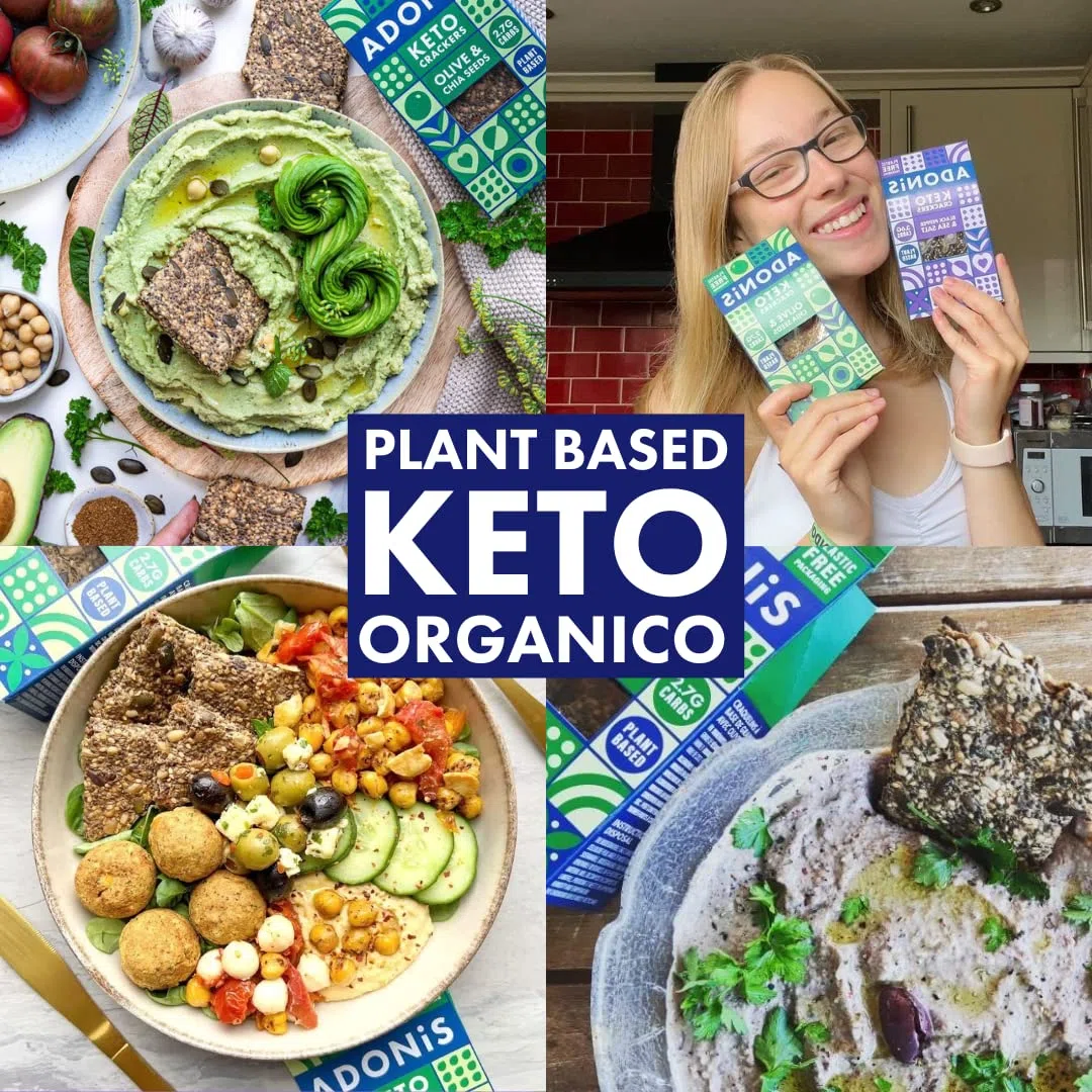 Cracker Proteici Adonis Keto alle Olive e Semi di Chia (confezione da 10 x 60g) |Vegano & Keto Friendly | 100% Naturale | Senza Glutine, Senza Zuccheri, Senza Olio di Palma,