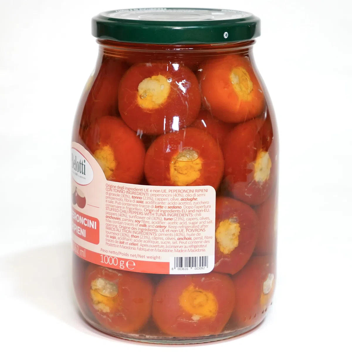 Peperoncini Ripieni con Tonno 1062 ml – Specialità Gourmet in Barattolo da 1000 g