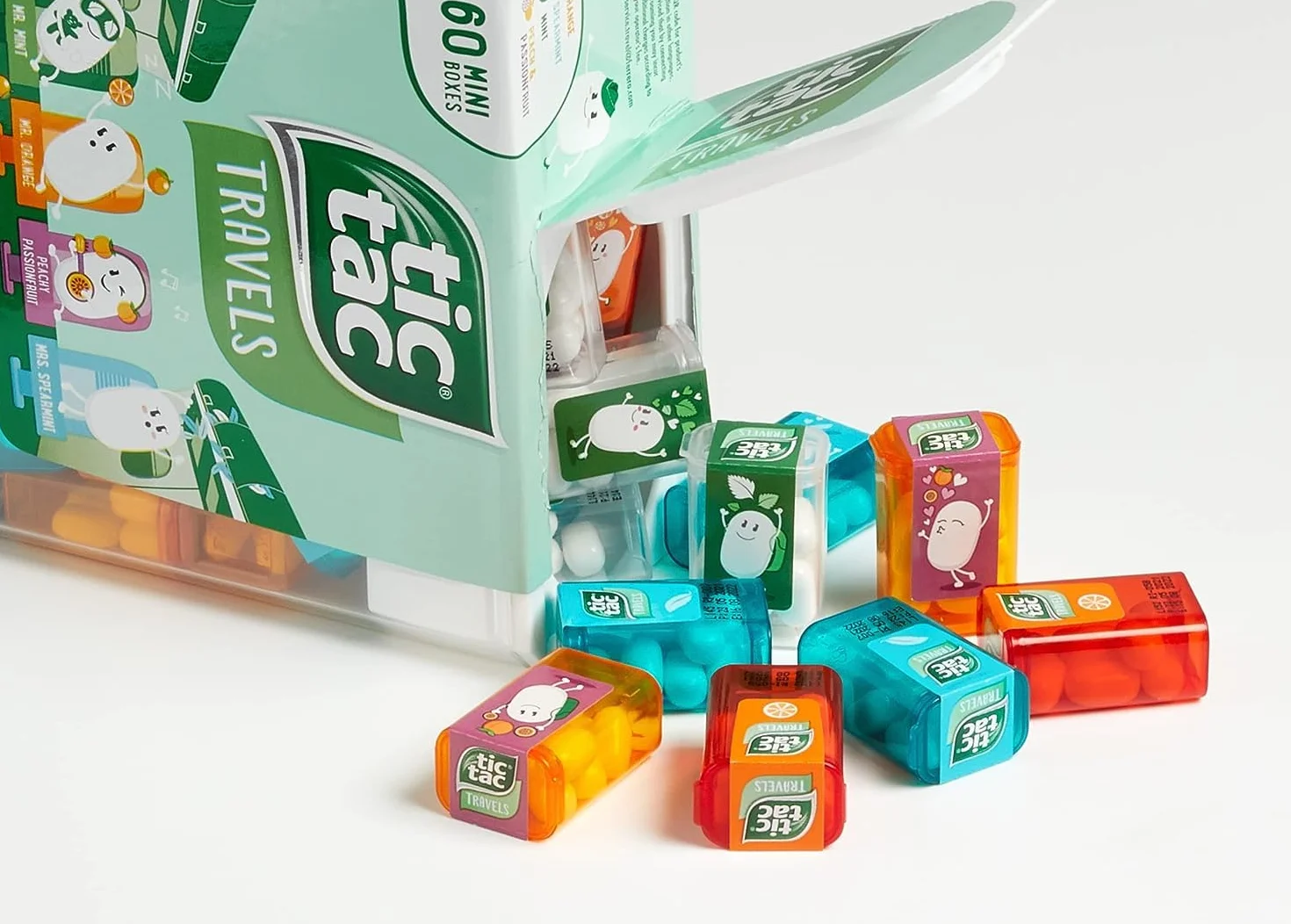 Tic Tac Travels caramelle confetti menta e frutta confezioni piccole 60 pz