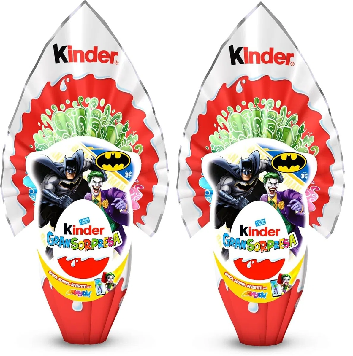 Offerta Kit Pasqua 2025 Kinder Maxi Gran Sorpresa BATMAN 150 Gr. con Maxi Sorpresa + Gold Bunny 50 Gr. + KitKat Coniglietto 85gr. (2 Kinder Maxi Gran Sorpresa)