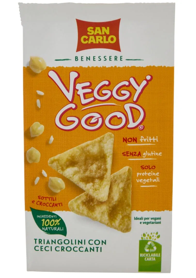 6 x 65g San Carlo Benessere Veggy Good Triangolini con Ceci Croccanti