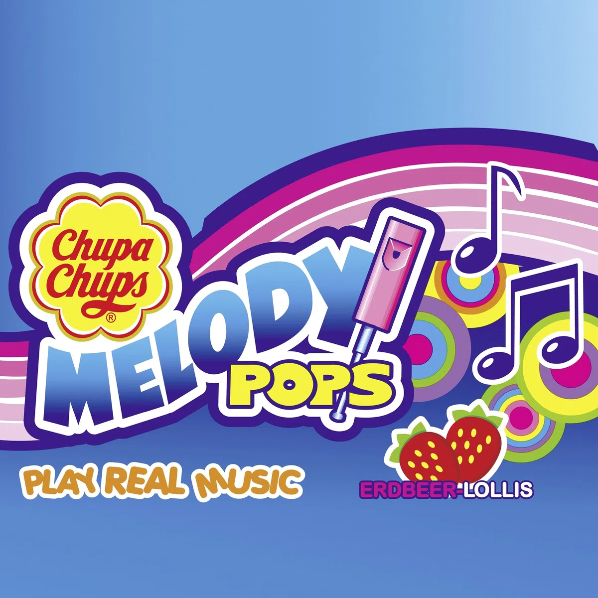 Chupa Chups Melody Pops, Lollipop Fischietto, Gusto Fragola, Confezione da 48 Lecca Lecca Monoporzioni, Ideale per ogni Occasione, da Condividere con Amici o da portare sempre con te