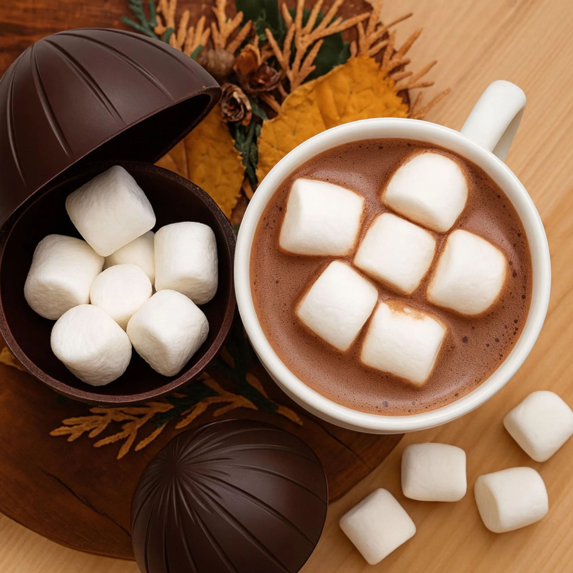 Set di palline di cioccolato con mini marshmallow riempite per cioccolatini caldi Magic Dark Chocolate ball come palla di cioccolato (3 scatole – 9 palline totali)