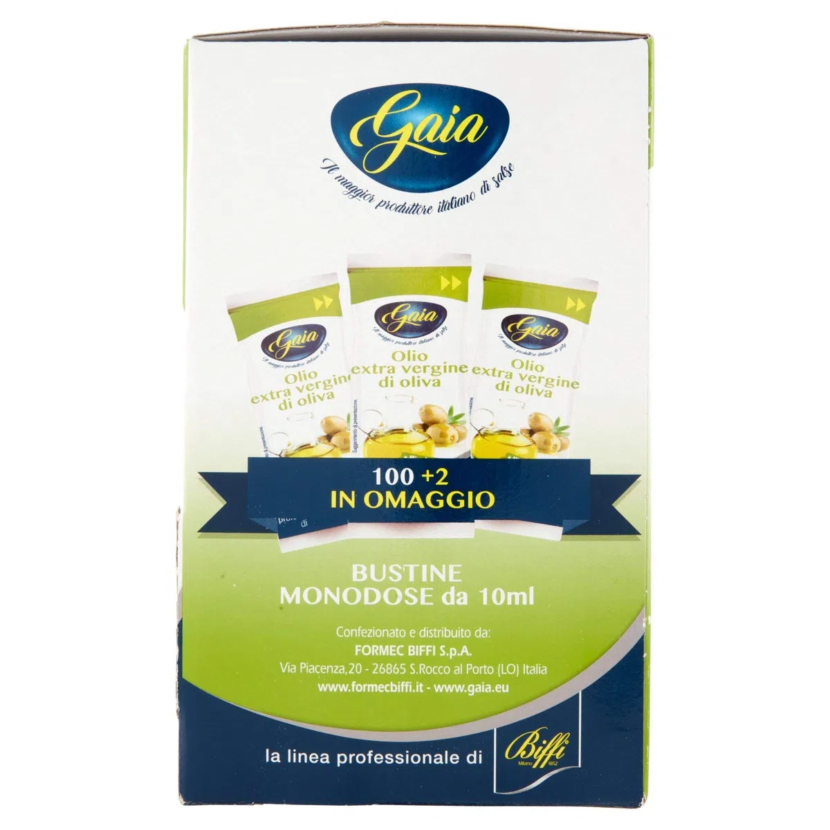 Gaia Ga25810 Olio Extra Vergine in Bustine Monodose - 102 Bustine da 10Ml