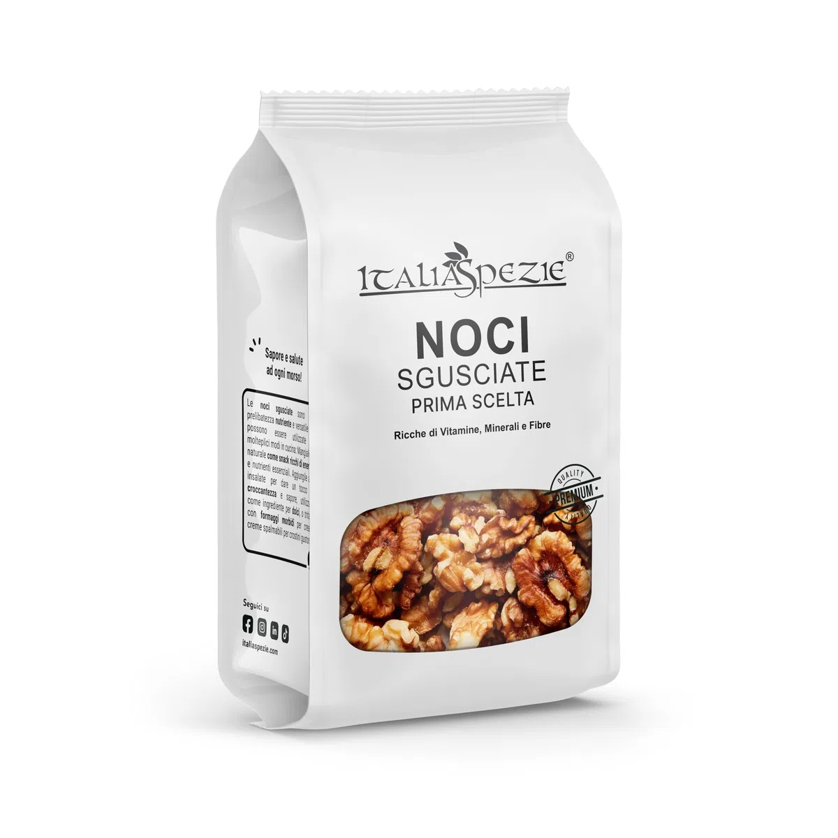Noci Sgusciate Naturali Extra Light - 1 Kg (2 x 500g) - Primissima Scelta, chiare, non salate | frutta secca di qualità - Italia Spezie