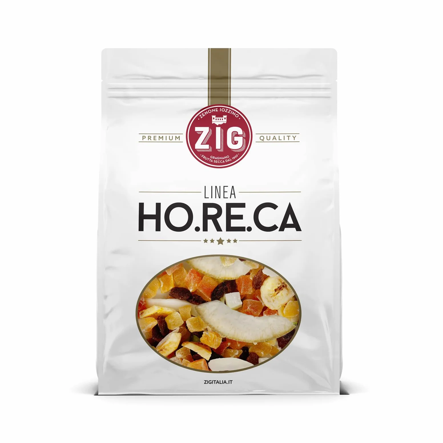 ZIG - HORECA - Misto frutta esotica Deluxe Exotic mix snack - Ananas, papaia, cocco, mango, pomelo, uva, banana chips 1 Kg