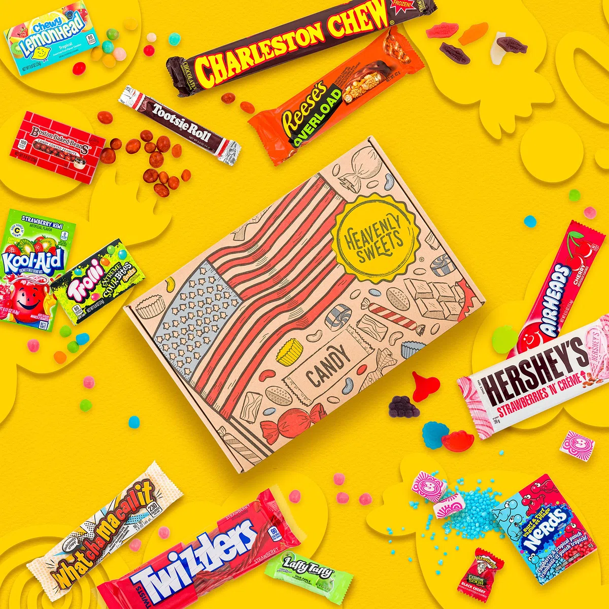 Caramella Americana - Dolci vegetariani dagli Stati Uniti - Set classico di marchi USA, prelibatezze, Per bambini, adulti - compleanno, Festa Del Papà