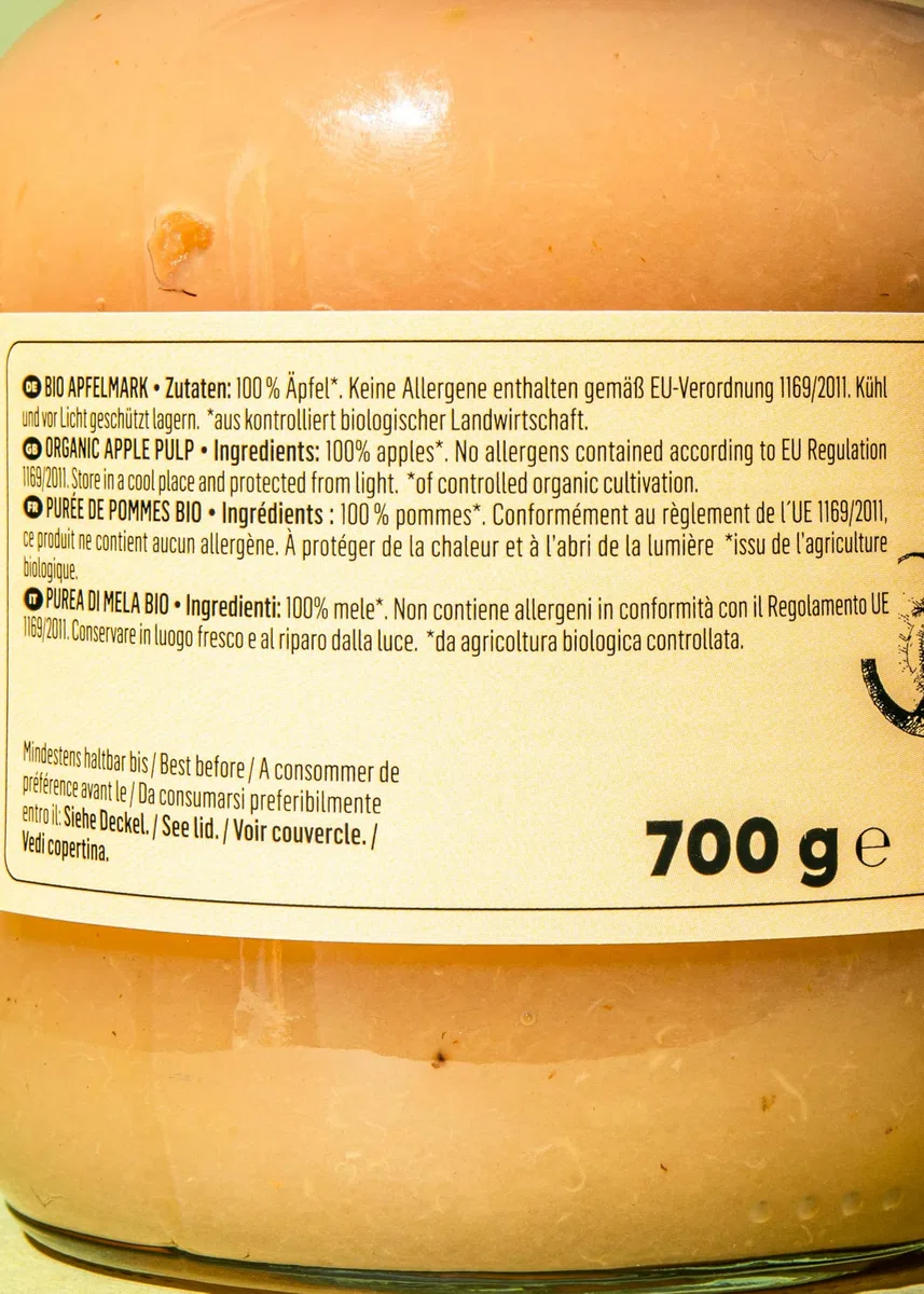 KoRo - Purea di mela bio 6 x 700 g - 100% frutta - senza zuccheri aggiunti o conservanti - da coltivazione biologica controllata