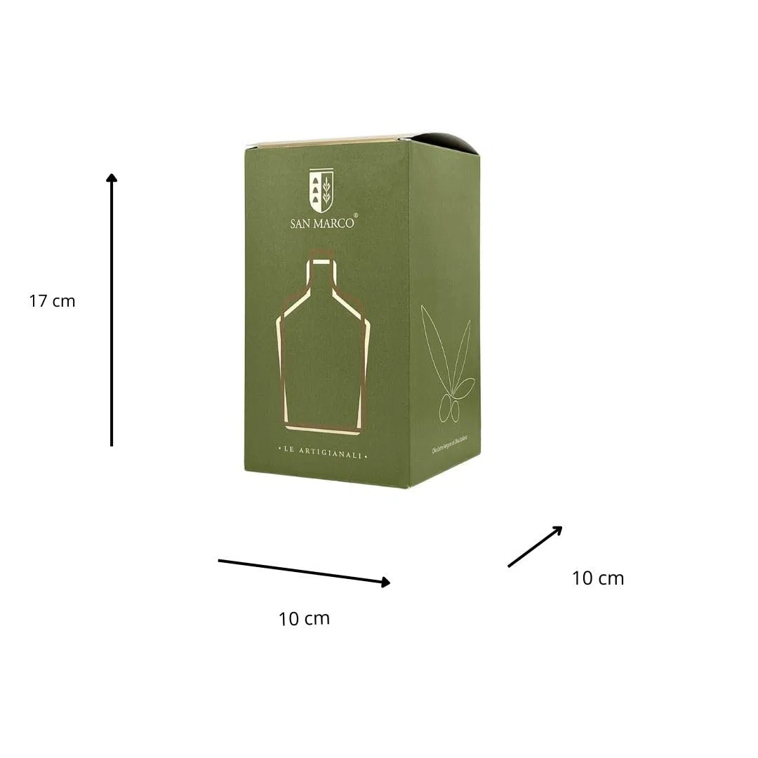 San Marco - Bottiglia Olio in Ceramica Artigianale da 250ml – Oliera in Ceramica Fatta e Decorata a Mano con Tappo Dosatore – Design Rustico Moderno, Made in Italy