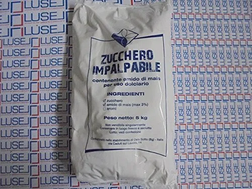KG 5 ZUCCHERO A VELO IMPALPABILE PER DOLCI SUGAR CAKE PER USO DOLCIARIO AMIDO DI MAIS