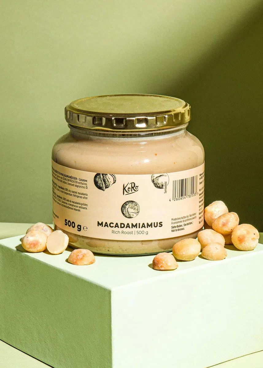 KoRo - Crema di noci di Macadamia 500 g - 100% frutta secca - senza additivi e senza olio di palma - per dolci, gelati e muesli