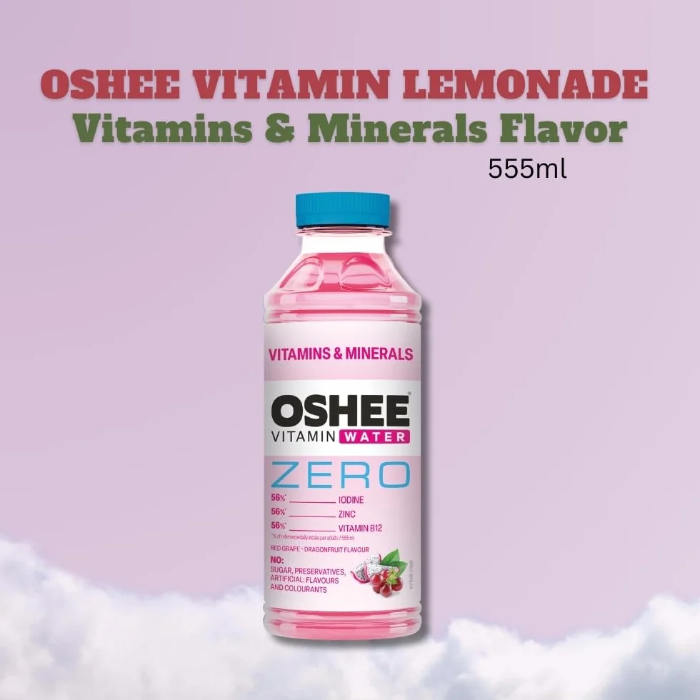 OSHEE Vitamin Zero Water 6 x 555ml – Electrolyte Hydration Drink with Vitamins & Minerals, Hydration Support & Energy Boost, Sugar-Free, Ready-to-Drink