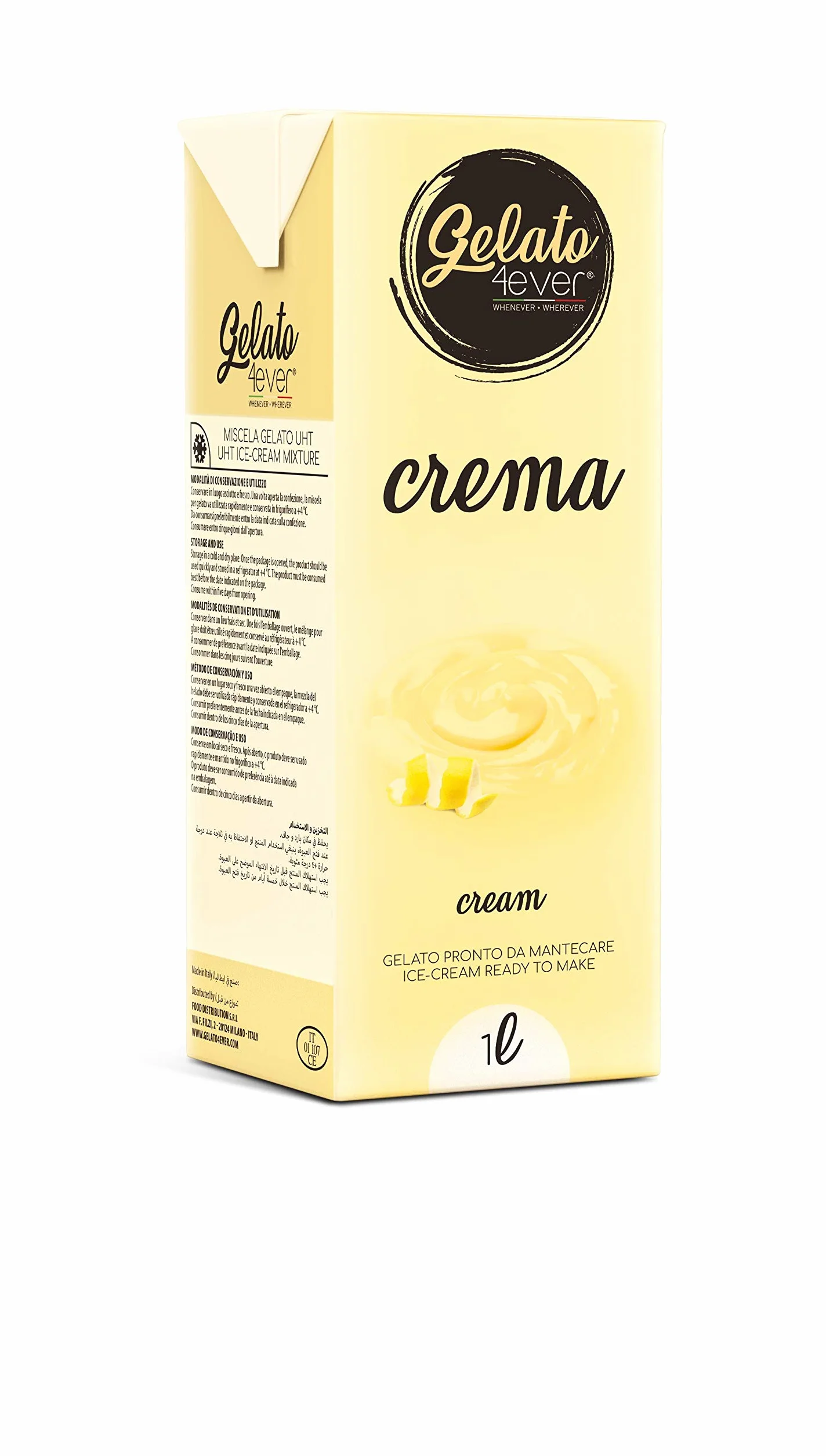 Gelato 4ever - Gelato pronto da mantecare Crema Bundle 2 Pezzi (Crema - Fiordilatte)