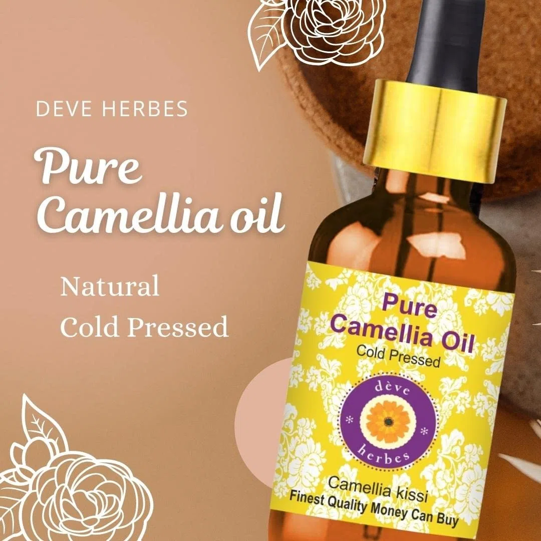 Deve Herbes puro Olio di camelia (Camellia kissi) spremuto a freddo 30ml (1 oz)