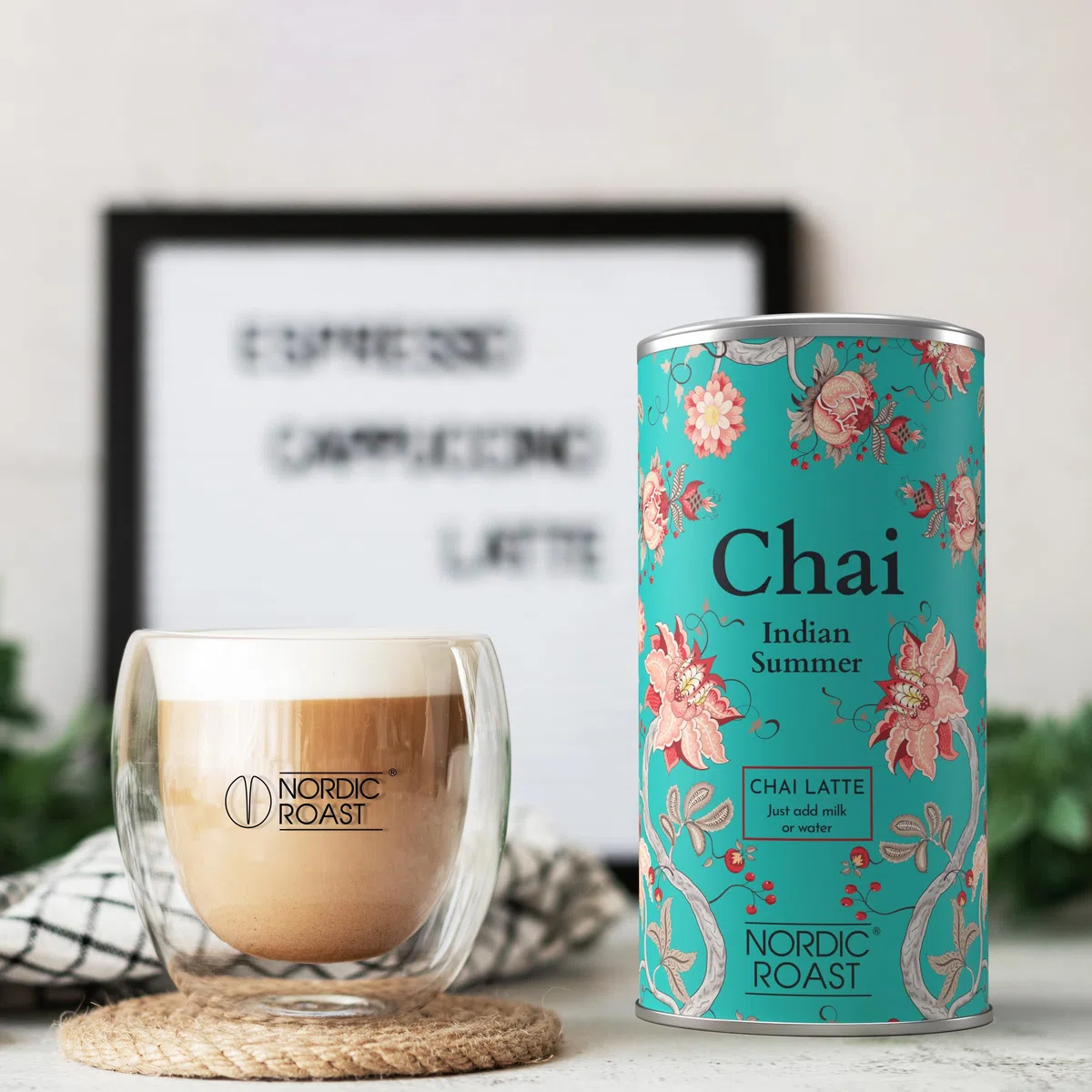 Nordic Roast | Chai Latte | Indian Summer | 320g | Mezcla de Chai Latte istantaneo in polvere | Té Negro Especiado con leche | per te Hogar, Café, Restaurante | 13-15 Taza