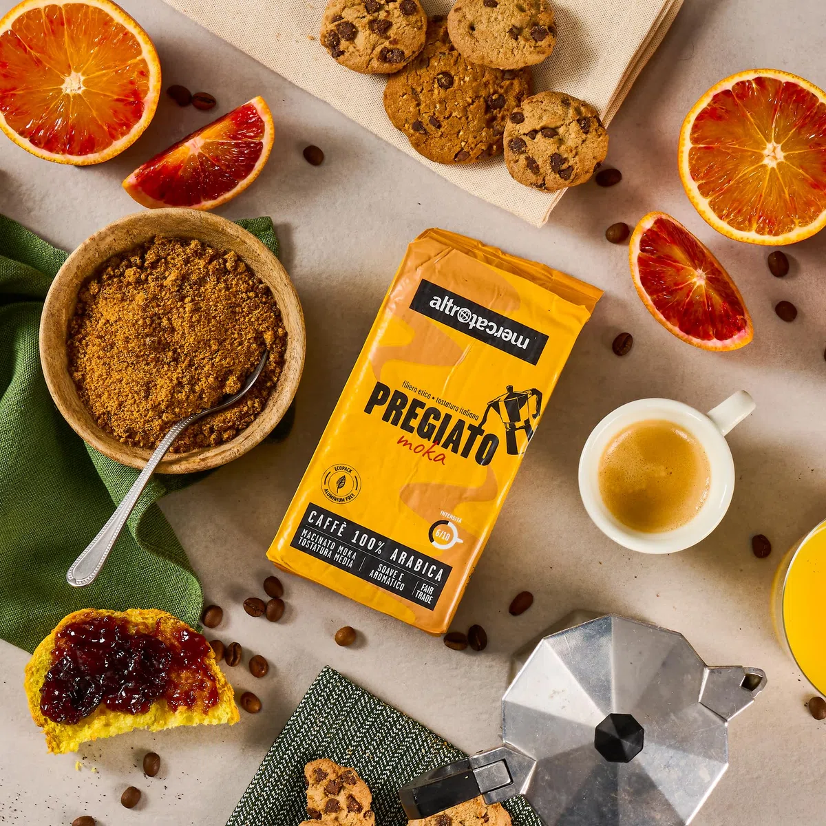 ALTROMERCATO – Caffè 100% arabica pregiato macinato per moka – caffè biologico da commercio equo e solidale – gusto raffinato e aromatico, equilibrio e finezza in tazza – formato bipack – 2 x 250 g