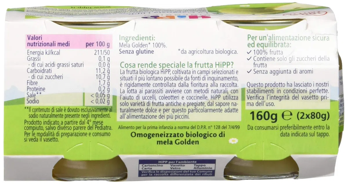 Hipp Omo Mela Golden - Confezione 2 x 80 g