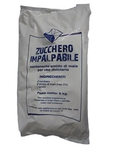 KG 5 ZUCCHERO A VELO IMPALPABILE PER DOLCI SUGAR CAKE PER USO DOLCIARIO AMIDO DI MAIS