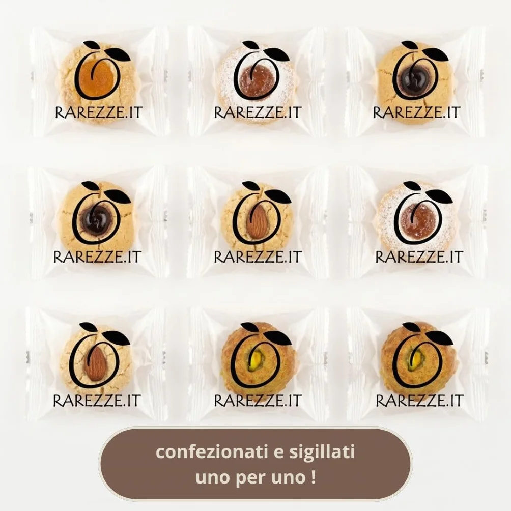 RAREZZE | Biscotti di Pasta di Mandorla Siciliana al MANDARINO | Deliziosa confezione regalo (gr.400) | Dolci tipici di Sicilia | Preparazione artigianale