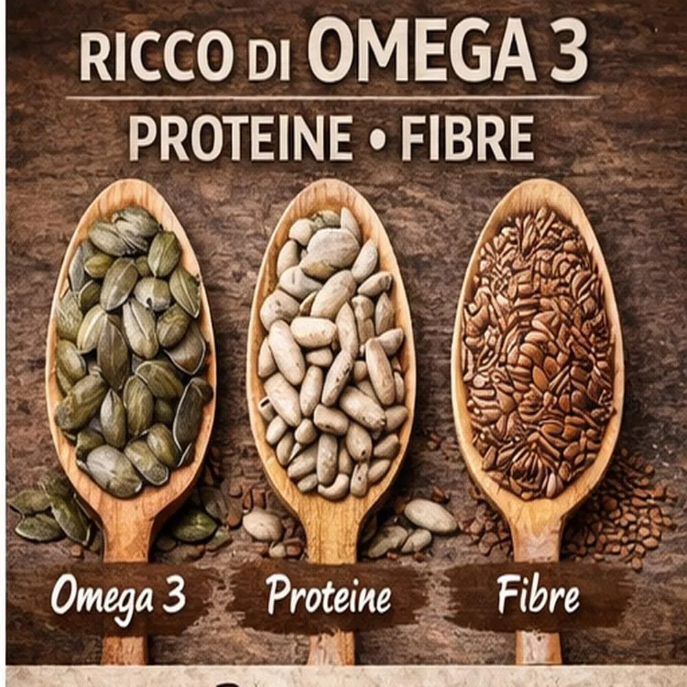 Il Puttino Virelli - Mix Semi Premium Biologici 1 kg | Zucca, Girasole e Lino 100% CrudI • Senza Additivi • Ideali per Yogurt, Pane, Insalate o Snack. (1Kg, Semi di Zucca Biologici)