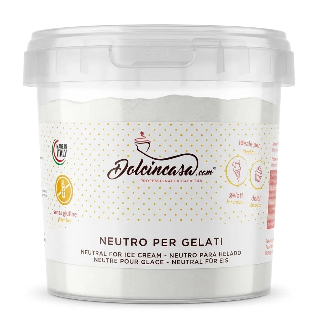 Dolcincasa-Neutro per Gelati con Farina di Guar e Semi di Carrube Addensante Emulsionante Stabilizzante 500g Senza Glutine