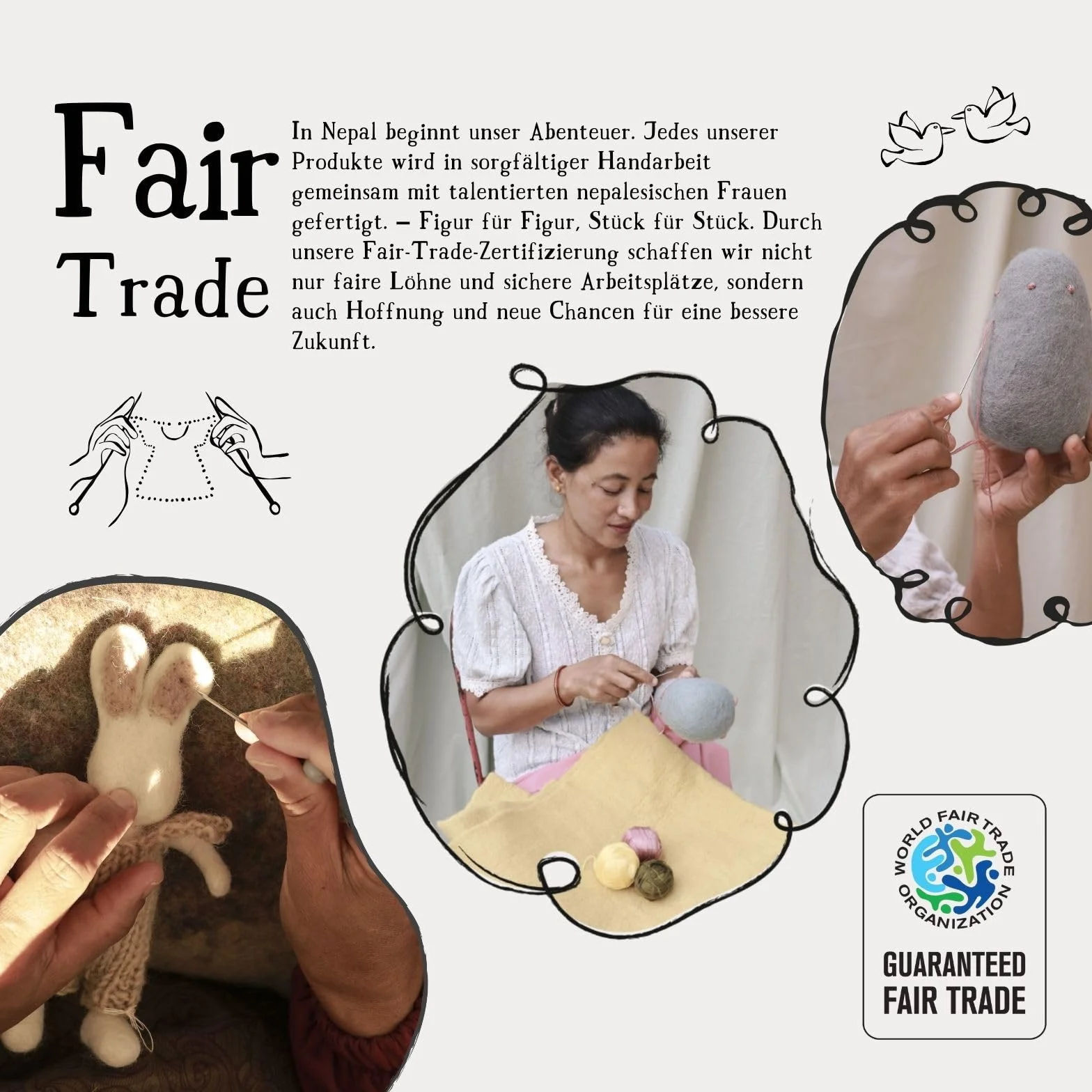 Gry & Sif Fatto a mano e certificato Fairtrade, elegante design danese x artigiani nepalesi | Nido con uova e pulcini | Decorazione pasquale