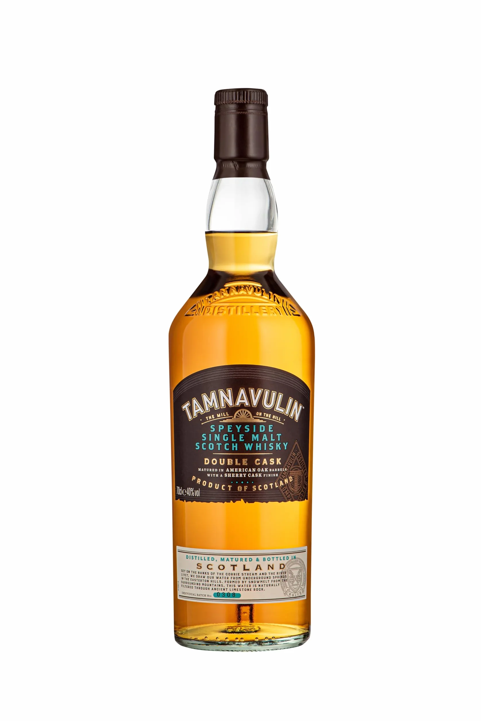 Tamnavulin - Double Cask, Single Malt Scotch Whisky Scozzese, con Maturazione Finale in Botti di Sherry, Astucciato, 40%, Bottiglia in Vetro da 700 ml