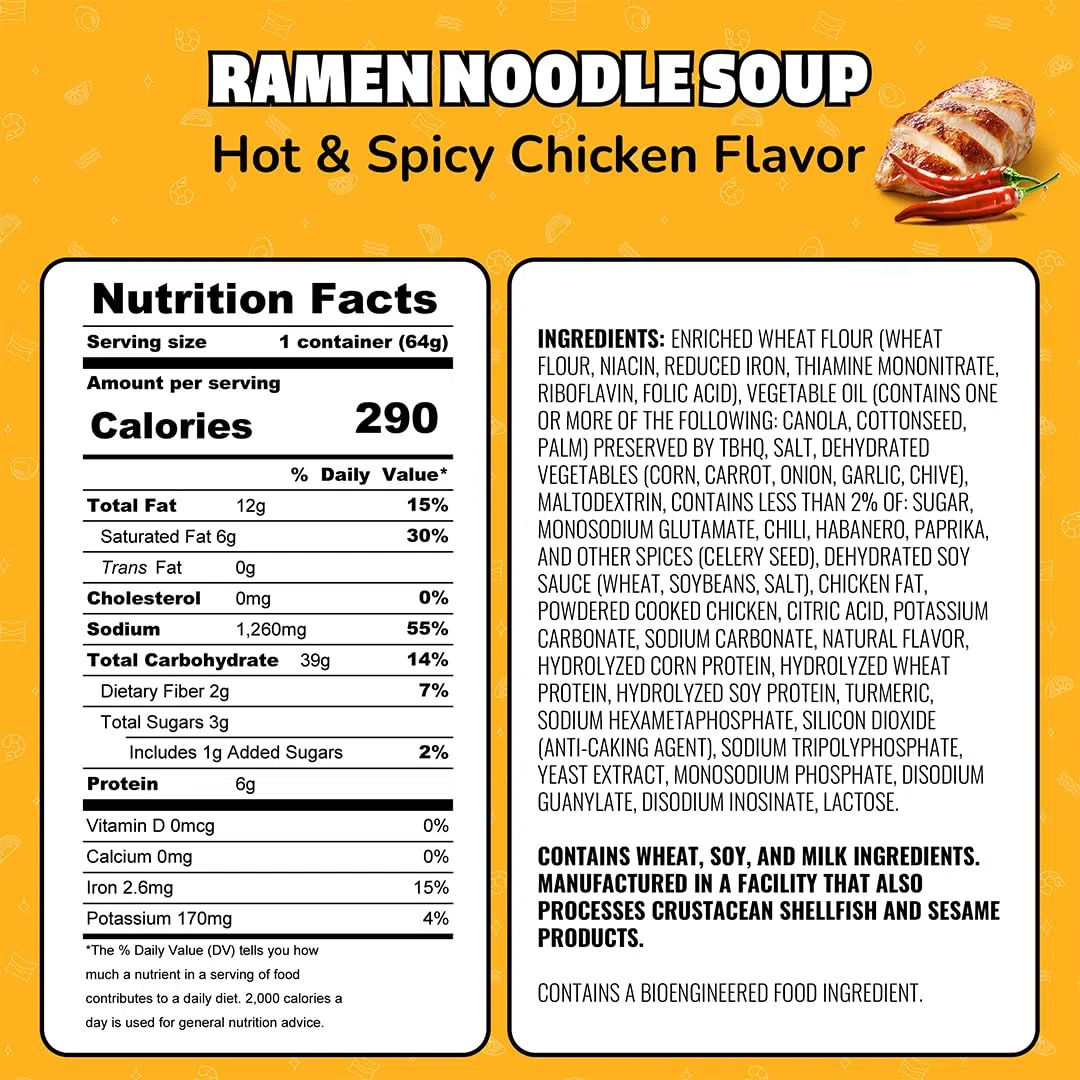 Maruchan Instant Lunch, Hot and Spicy Chicken, 2.25-Ounce Packages (Pack of 12) by Maruchan