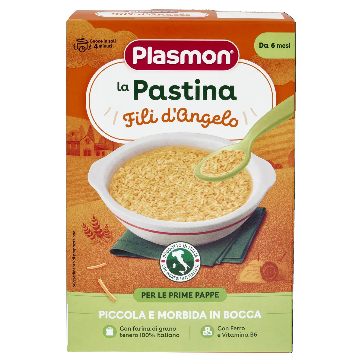 Plasmon Pastina Fili d'Angelo 12x300g, da 6 Mesi