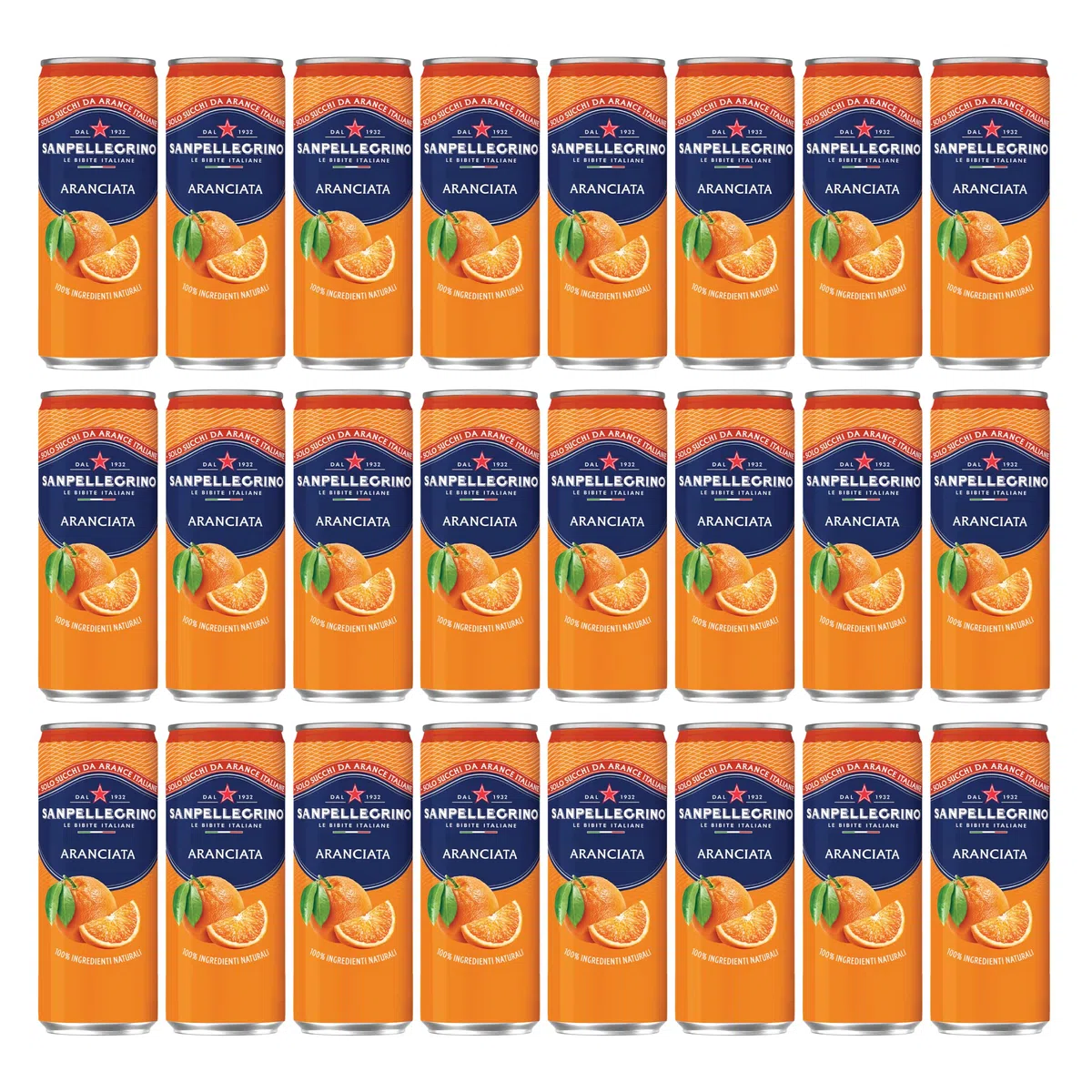 San Pellegrino Aranciata 33cl x 24 | Aranciata Frizzante in Lattina | Confezione da 24 Lattine da 330ml
