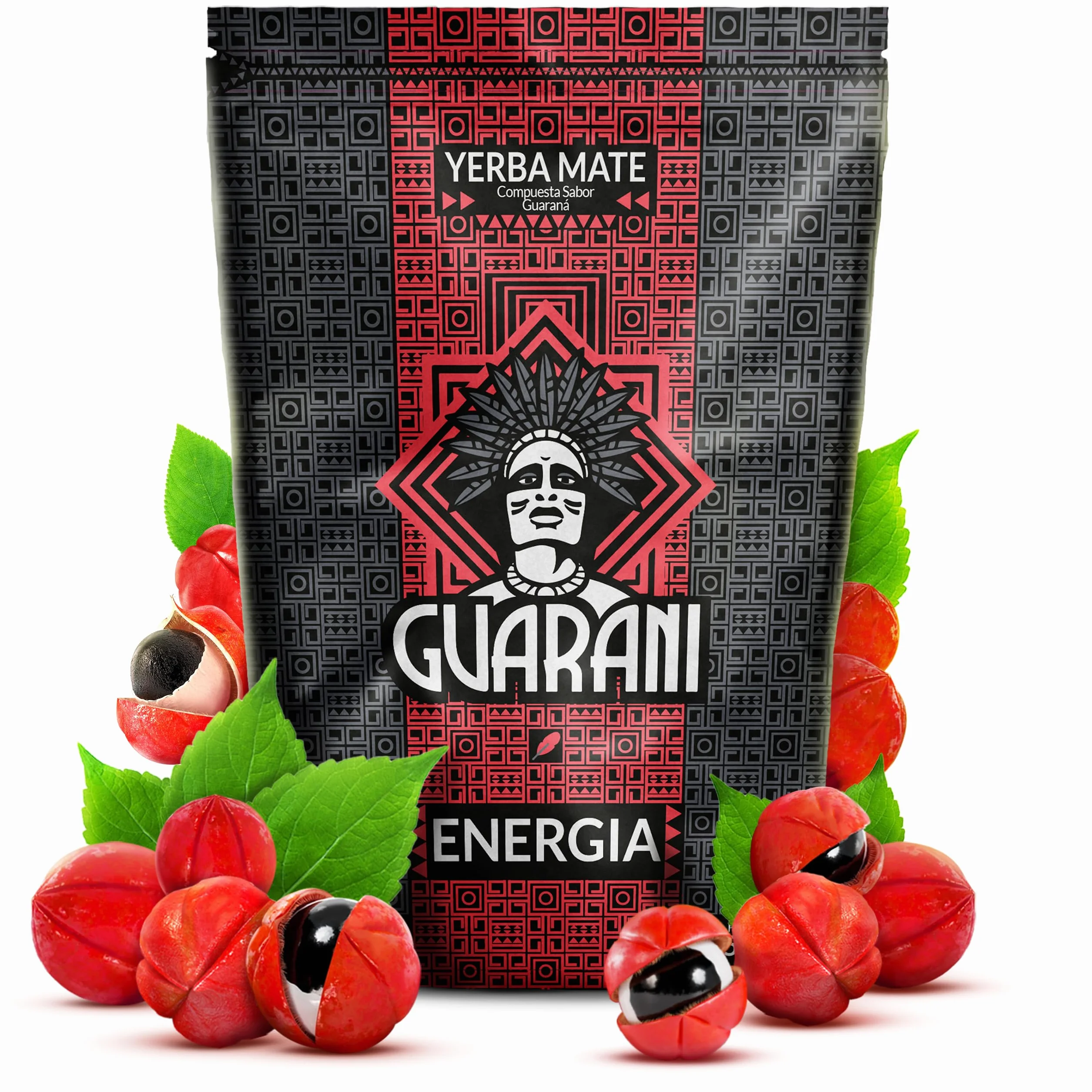 Guarani Energia Yerba Mate Tea 500 g | Yerba Mate con Guaranà | Miscela Ricca di Gusto | Infuso Naturale Paraguayano
