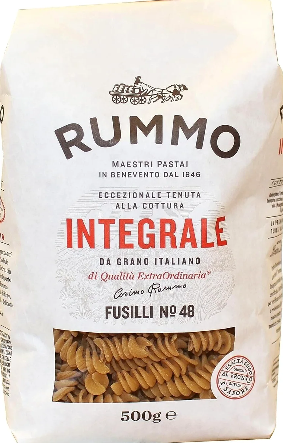 Rummo Pasta Integrale Confezione Prova, 6 diversi tipi di pasta integrale,Pasta Italiana 6x500g