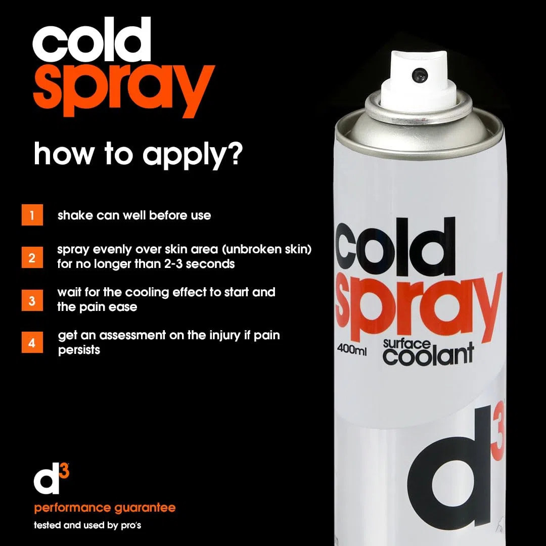d3 [Ghiaccio Spray 400 Ml] Spray Refrigerante Per Contusioni, Distorsioni, Colpi E Dolori Muscolari | Sollievo Rapido | Uso Esterno | Pronto Soccorso Sport | Bomboletta Pressurizzata (6 bombolette)