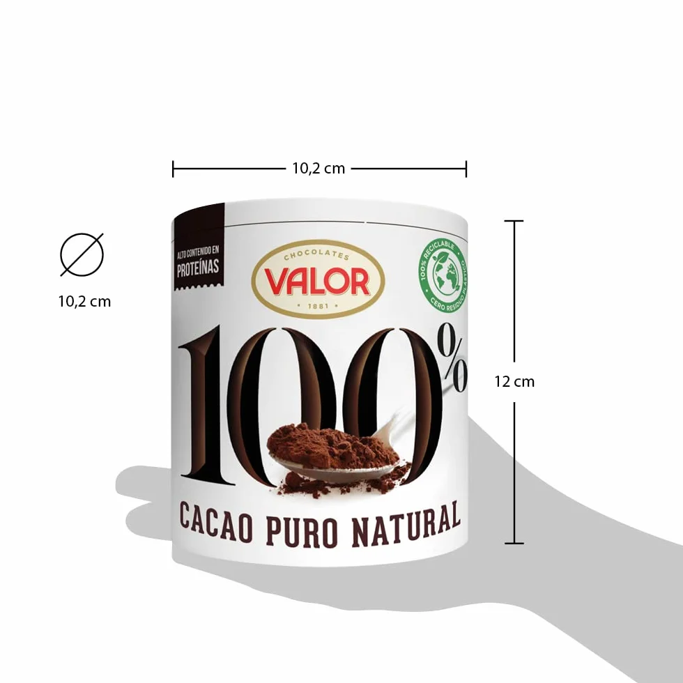 cioccolato a la taza valor 100% cacao 250 gr