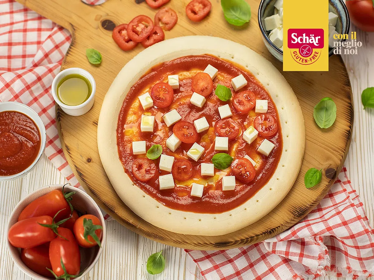 Schär, Pizza Base con Pasta Madre, Fondo Pizza da Farcire Senza Glutine, Vegano, 8 Confezioni, 300g