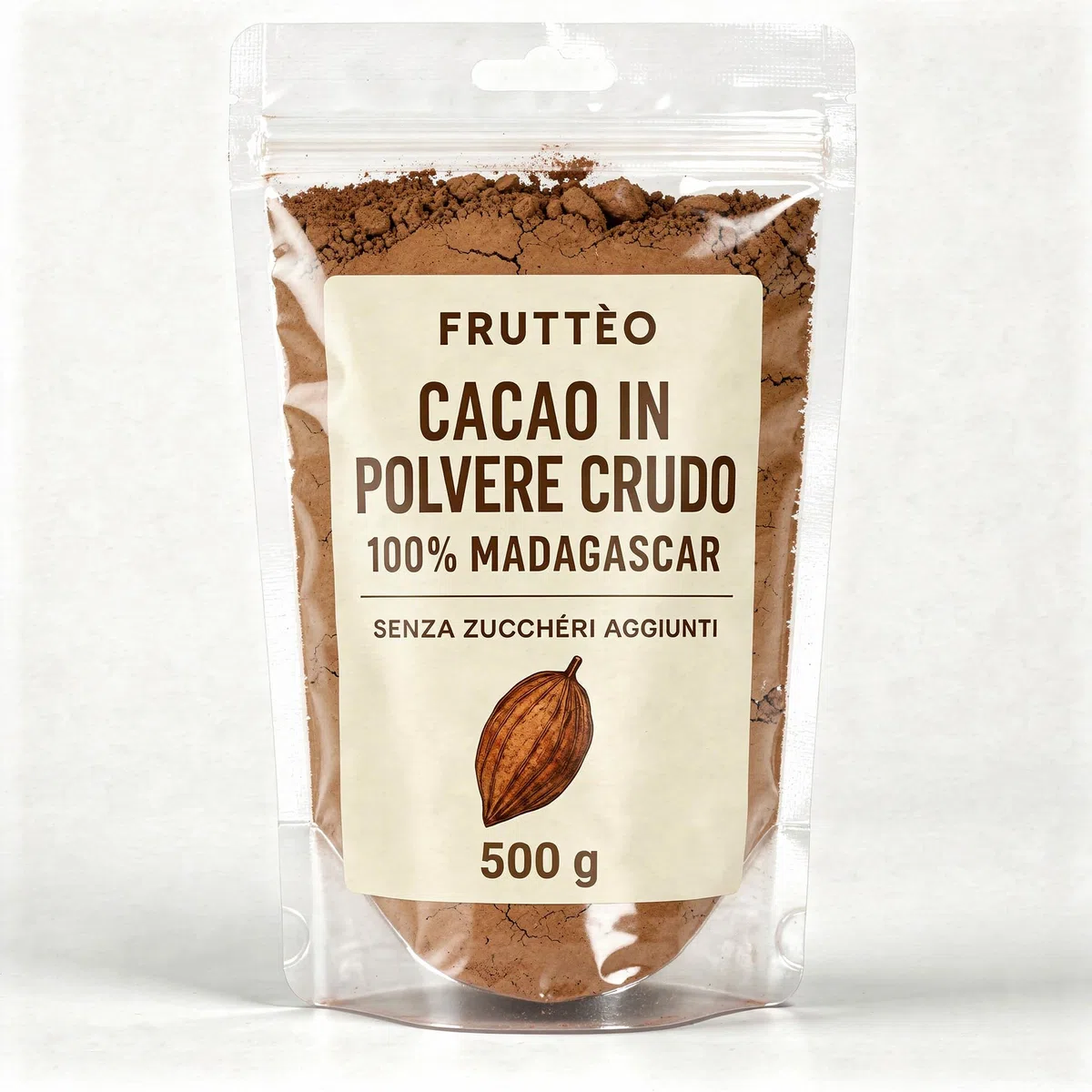 Cacao Amaro in Polvere 500g Madagascar – 100% Puro Non Alcalinizzato – Gusto Intenso e Aromatico – Ideale per Dolci, Pasticceria e Bevande – Qualità Premium