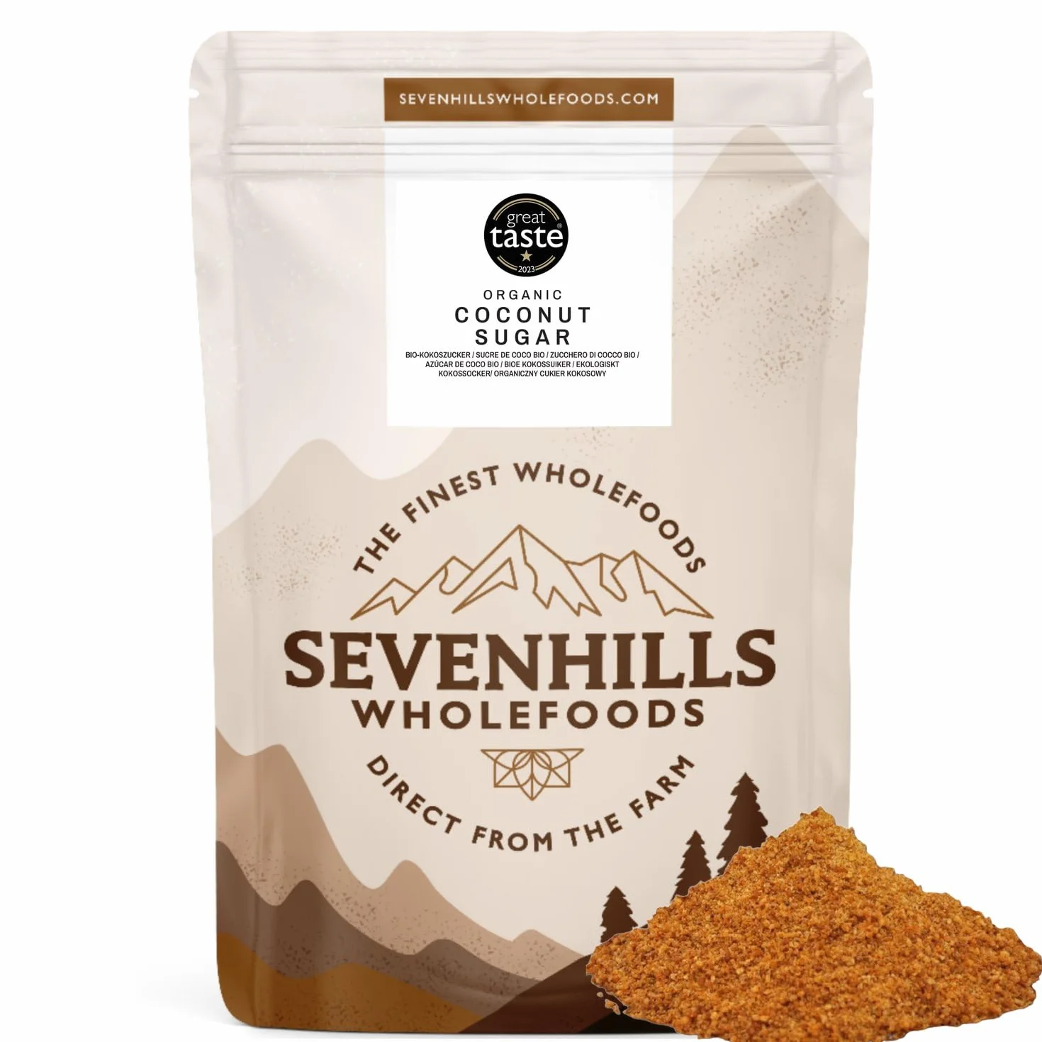 Sevenhills Wholefoods Zucchero Di Cocco Bio 1.8 kg, dal fiore di nettare di cocco, per bevande, dessert e prodotti da forno