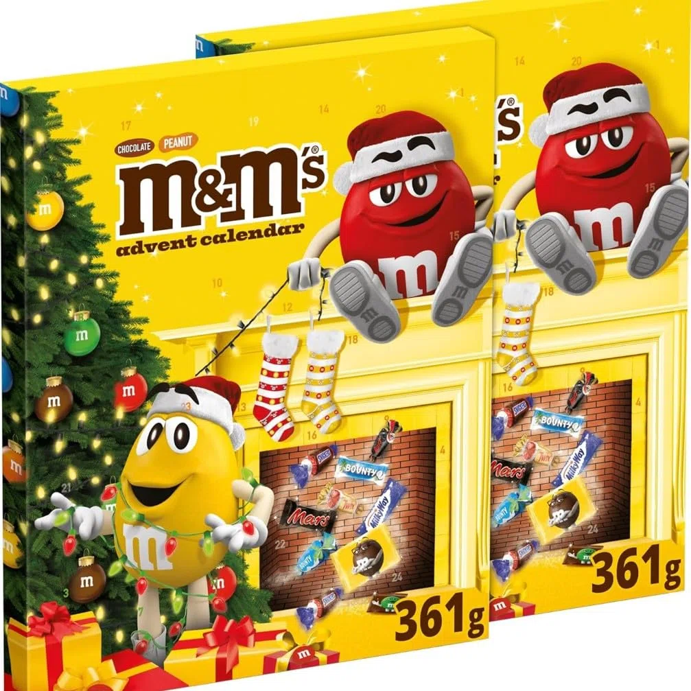 M&M’s & Friends M&M's 2 Confezioni di Calendario Avvento 2025 Assortimento Misto, - 722 gr, Regali Natalizi