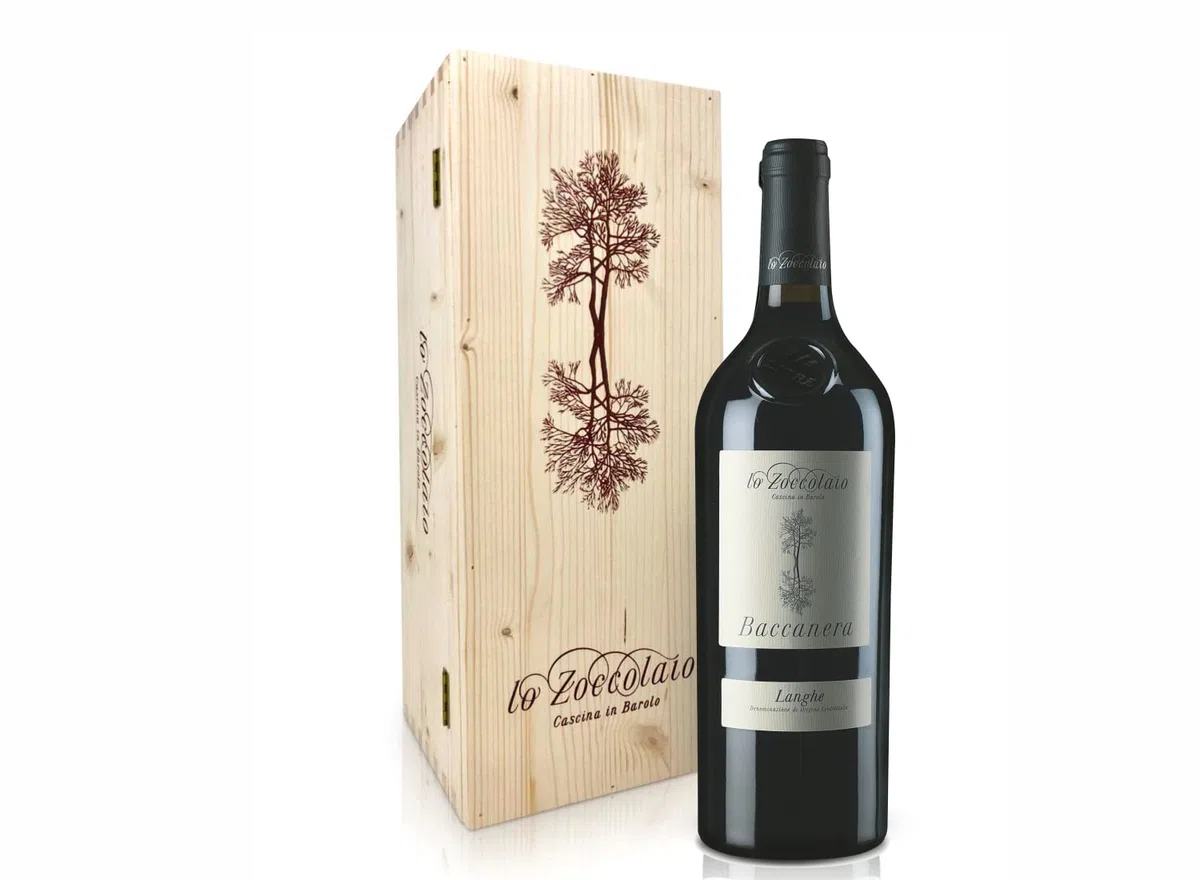 Lo Zoccolaio - Vino Rosso - Langhe Rosso DOC Baccanera 1 X 750 ml + Cassa Legno