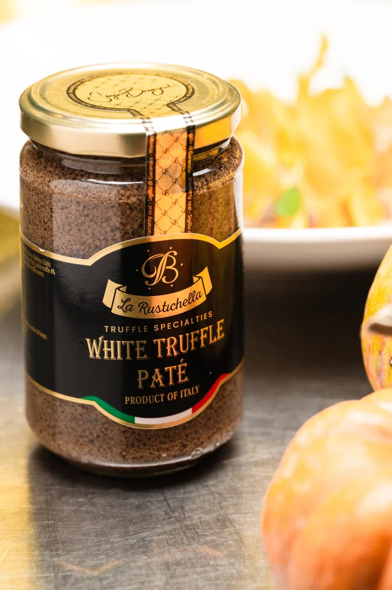 La Rustichella - Paté al Tartufo Bianco 500gr, Vegan, Gluten Free, Cholesterol Free - Prelibatezza Italiana