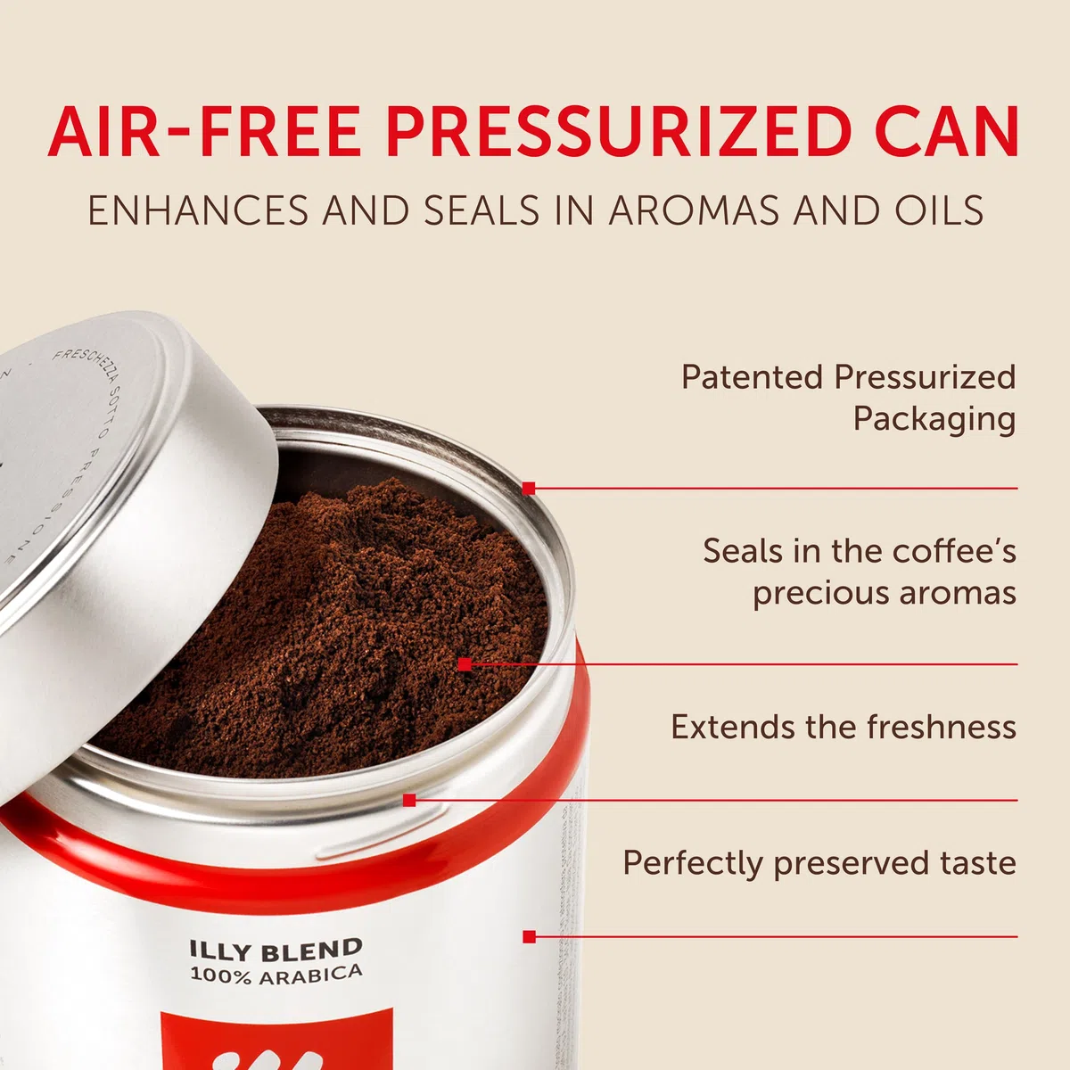 illy, Café moulu pour Moka Classic, 100% Arabica avec des Notes de Caramel, Fleur d'Oranger et Jasmin, Goût doux et arrière-goût sucré, Pack de 12 boites (12 x 250gr)