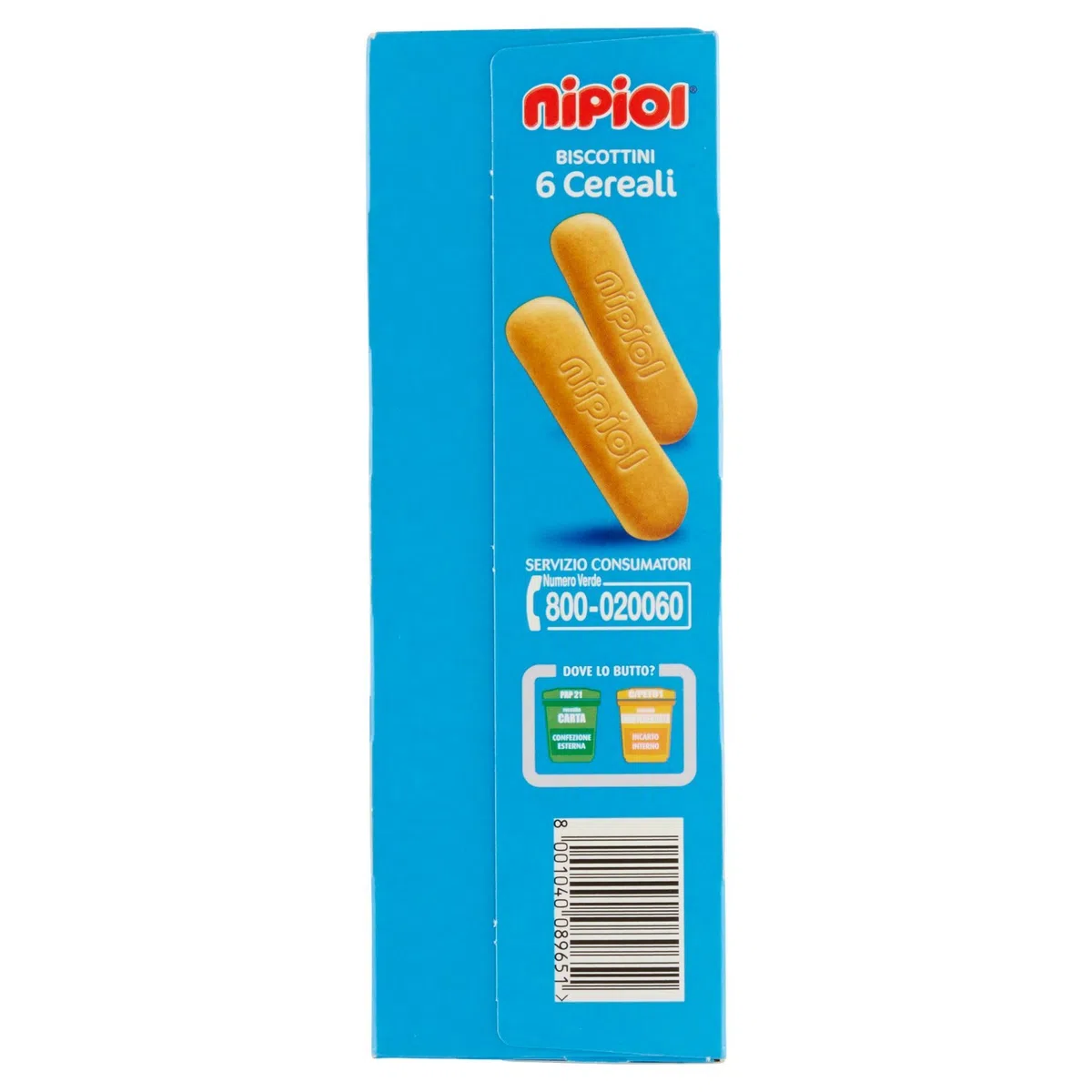 Nipiol - Biscottini 6 Cereali, 2 Minerali, 4 Vitamine - 4 pezzi da 360 g [1440 g]