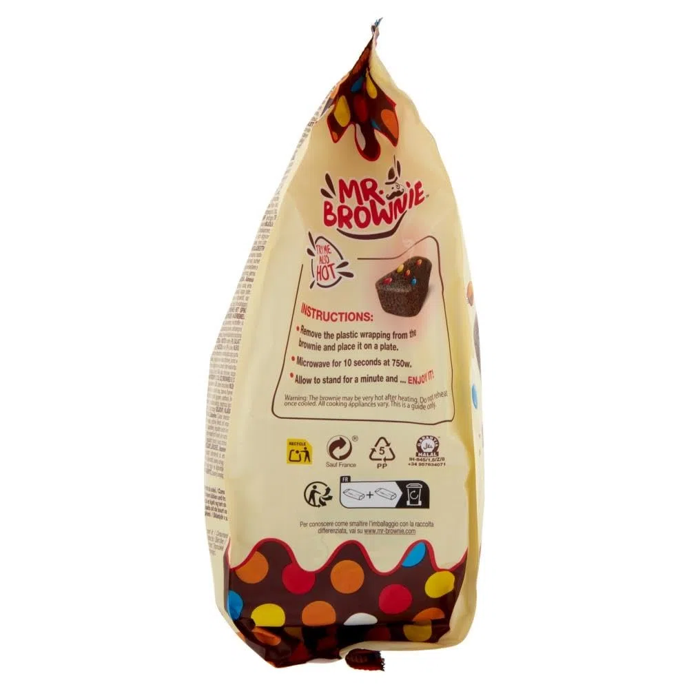 Mr. Brownie Brownies Tortine al Cioccolato con Confetti Colorati di Cioccolato a Latte 200g [CAIYA® BOX da 6 Confezioni]
