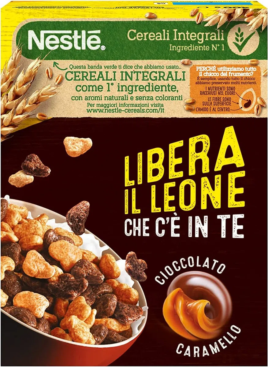 3X Nestle Lion Cereali con frumento Integrali Ricoperti di Cioccolato e Caramello 400 gr [3 Confezioni]