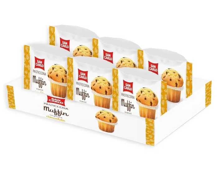 San Carlo Pasticceria Muffin Morbidi con Gocce di Cioccolato Box 18x42g